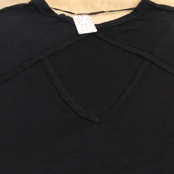 Free People Black Open Back Oversize Top. S,M - Picture 8 of 11